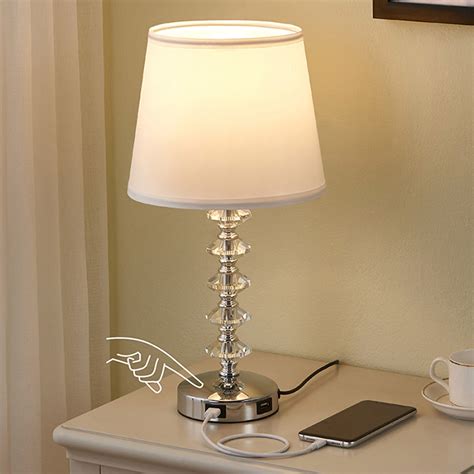 touch crystal lamp  bedroom  usb ports crystal lamp