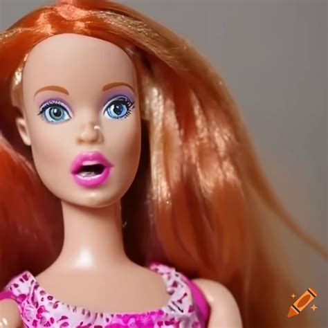 Shocked Expression On A Redhead Barbie Doll On Craiyon