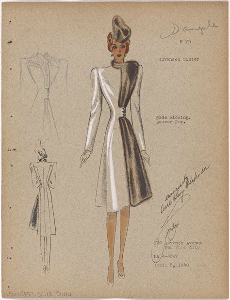 Winter 1940 Fashion Drawing Fashion Drawing Sketches Fashion