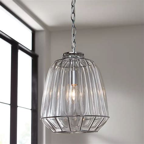 Home Decorators Collection Lacadia 1 Light 60w Chrome Pendant With Clear Glass Shade The Home