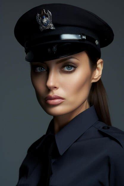 Premium Ai Image Portrait Of A Beautiful Police Woman In Uniform