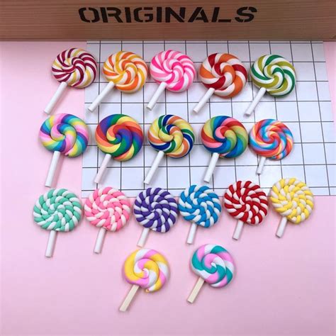 Redromantic Polymer Clay Crafts Lollipop Craft Rainbow Lollipops