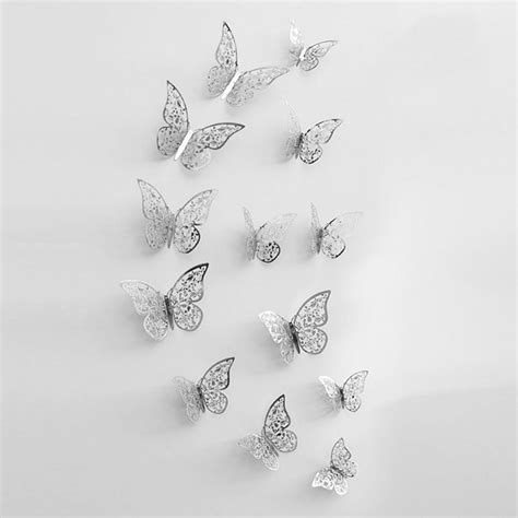 Buy 12pcsset Vivid 3d Butterfly Wall Stickers Removable Mural Stickers