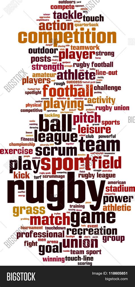 Rugby Word Cloud Vector And Photo Free Trial Bigstock