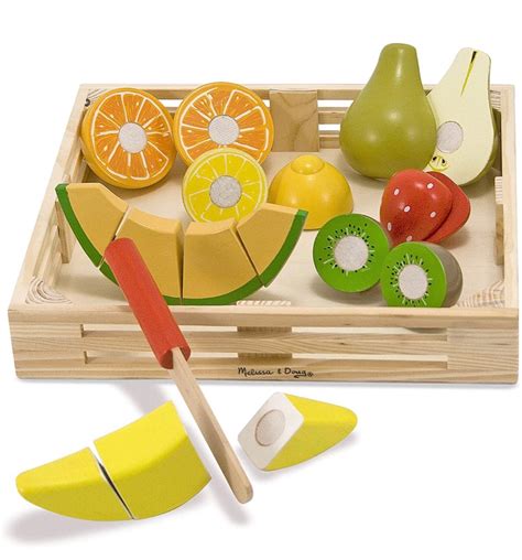 Melissa And Doug Cutting Fruit Set Wooden Play Food Kitchen Accessory