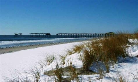 Snow At The Frisco Pier Cape Hatteras Nc Outer Banks North