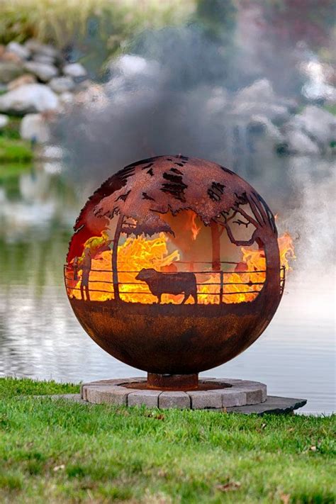Round Up 37 Ranch Steel Fire Pit Sphere By Thefirepitgallery Round Up