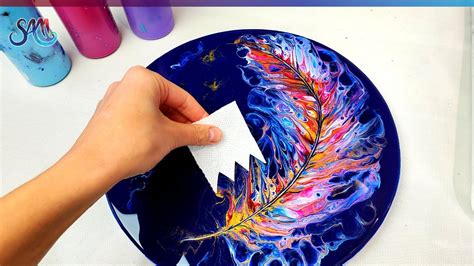 New Way Amazing Feather Swipe Technique Easy Fluid Painting Tutorial