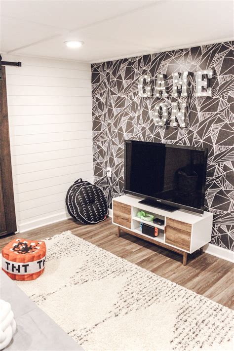 Game Room Makeover With Wallpaper Inspired Reality In 2020 Boys