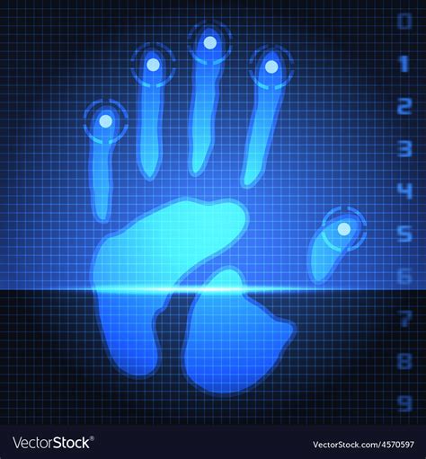 Hand Print Scanner Royalty Free Vector Image Vectorstock