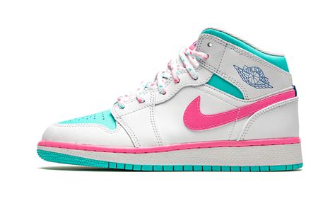 Air Jordan 1 Mid Gs Digital Pink Stadium Goods Preppy Shoes Pink