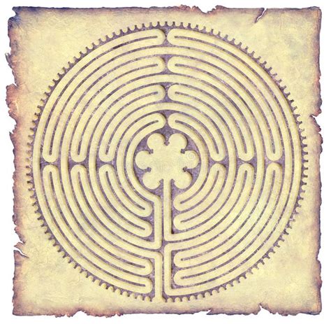 Chartres Labyrinth Parchment Illustrated 11 Circuit Labyrinth From