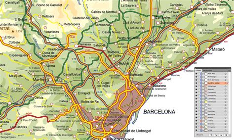 Mapa Vectorial De Barcelona Estudio De Sitographics