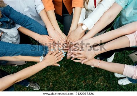 Female Hands Together On Summer Grass Stock Photo 2122017326 Shutterstock