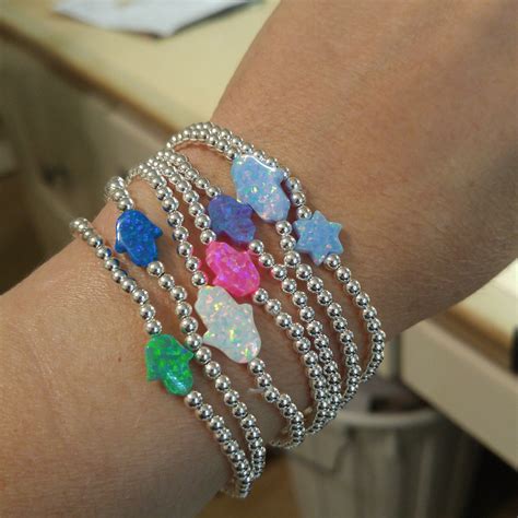 Beaded Bracelet With Hamsa Opal Charm Temple Traditions T Shop