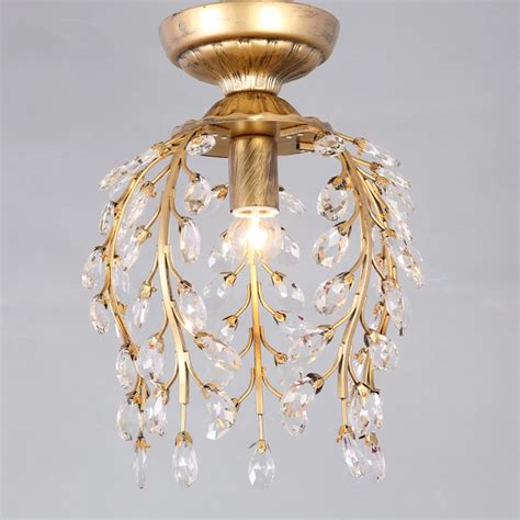 American Style Rural Crystal Ceiling Lamp Branch Type Candle Hanging