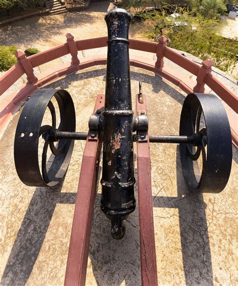 Vintage Cannon Placed In Defence Stock Photo Image Of Armory Forces