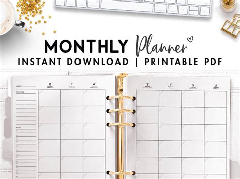 Free Monthly Planner Printable Pdf World Of Printables