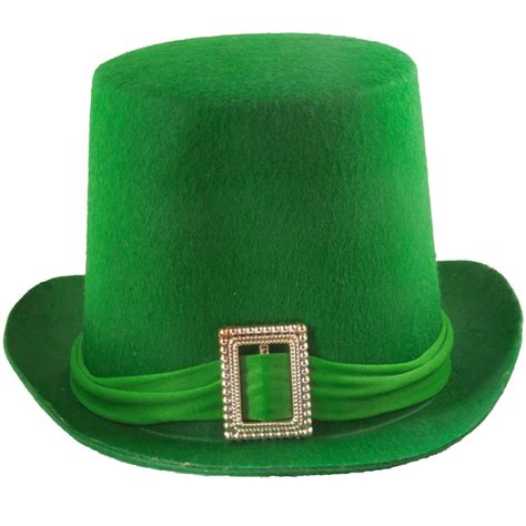 Green Felt Top Hat With Buckle Leprechaun Hat St Patricks 5856