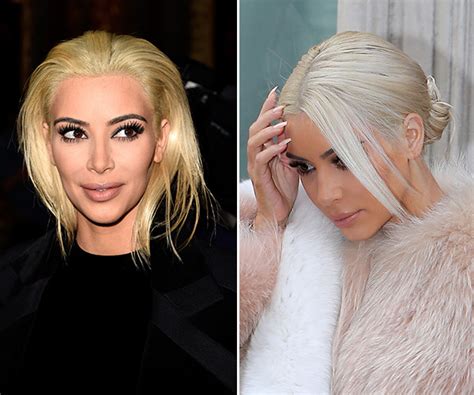 Pic Kim Kardashians White Hair After Platinum Blonde Makeover Hollywood Life