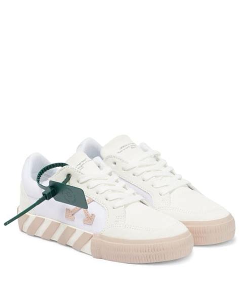 Off White Co Virgil Abloh Canvas Low Vulcanized Leather Trimmed