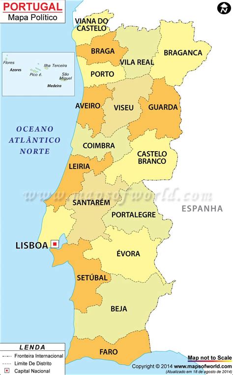 Political Map Of Portugal Portugal Mapa Mapa De Portugal Cidades E