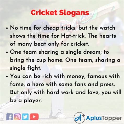 Cricket Slogans Unique And Catchy Cricket Slogans In English A Plus
