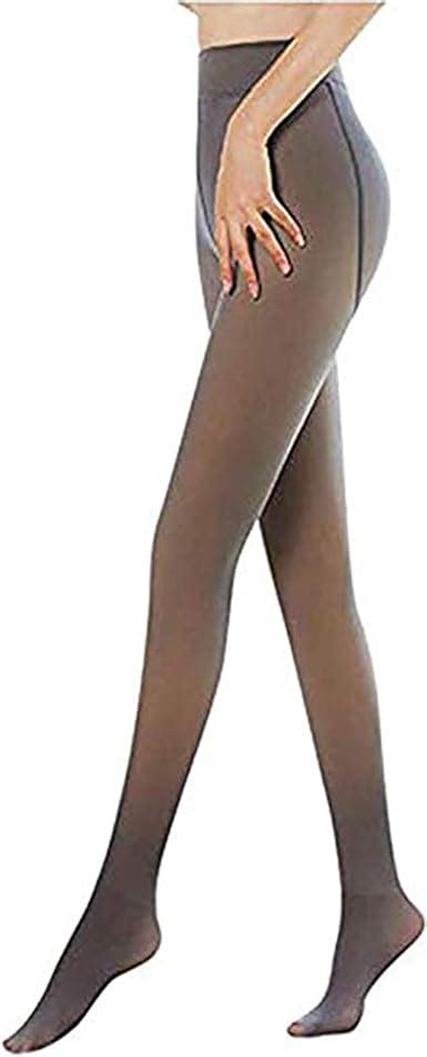 Nihexo Slimming Legs Fake Translucent Warm Fleece Pantyhose Thick Women Winter Tights Thermal