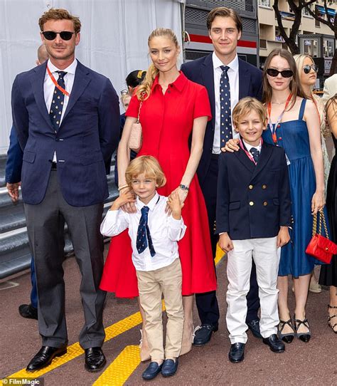 Pierre And Andrea Casiraghi And Their Families Attend Monaco Grand Prix