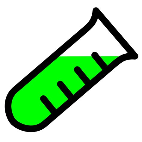 Onlinelabels Clip Art Lab Icon Tilted Test Tube Green