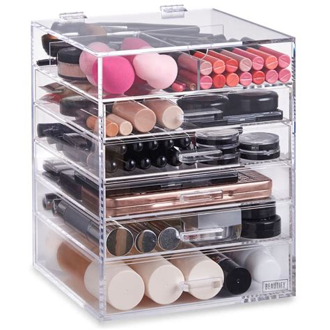 Beautify Acrylic Cosmetic Organiser Clear Makeup Beauty Storage Box