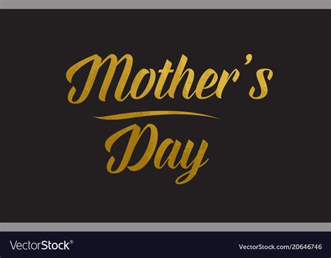 Mothers Day Gold Word Text Typography Royalty Free Vector