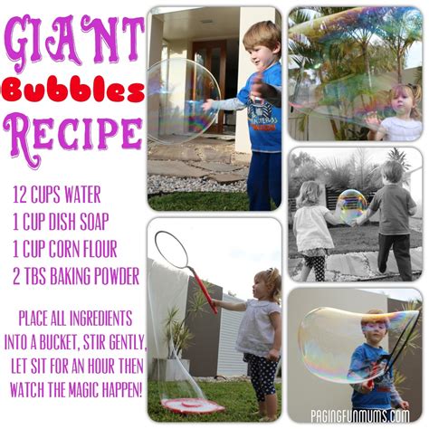 Giant Bubbles Recipe Paging Fun Mums