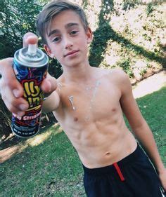 Johnny Orlando Shirtless With Silly String Mattyb And Johnny Orlando