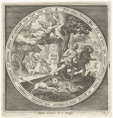 Nicolaes De Bruyn Genesis 3 Adam And Eve Etching Engraving George