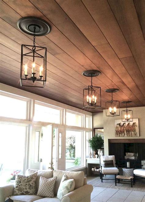 95 Best Cozy Farmhouse Living Room Lighting Lamps Decor Ideas Ceiling