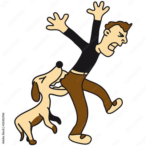 Dog Bites Man In The Ass Stock Illustration Adobe Stock