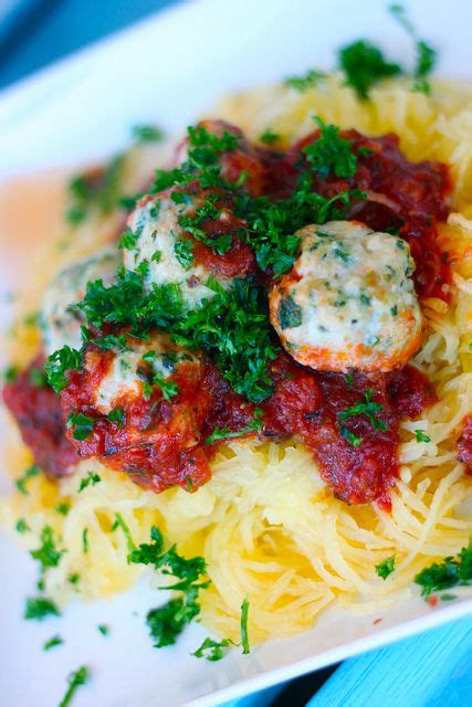 Spaghetti Squash With Turkey Meatballs Easy Turkey Meatballs Healthy