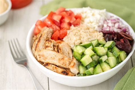 greek chicken power bowl more healthy bowl recipes hungry girl