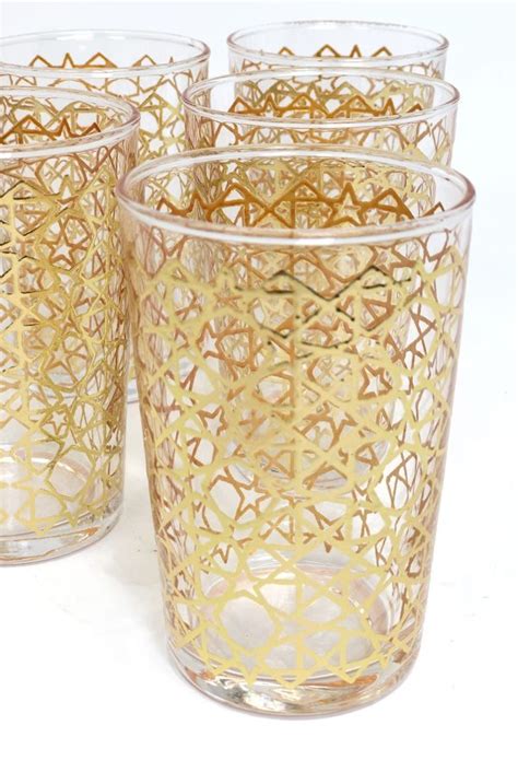 Set Of Moroccan Tea Glasses Manal Clear Gold Scents Feel