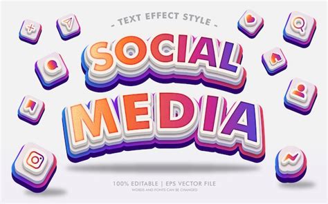 Premium Vector Social Media Text Effects Style