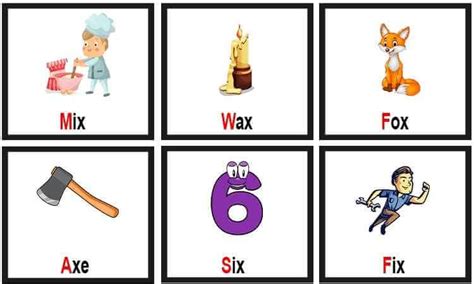 X Words For Kids List