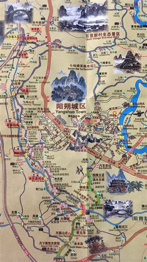 Yangshuo Tourist Map Tourist Map Guilin Chengdu City Photo Aerial