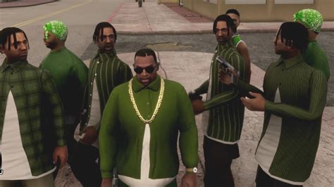 Carl And 7 Grove Street Gang Members Take Over Ballas Territory Gta San