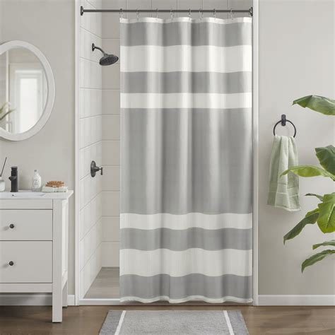 Madison Park Spa Waffle Shower Curtain With 3m Treatment Grey 54x78