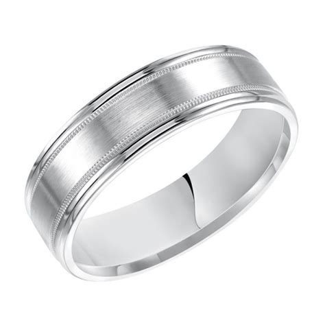 Many of the men who come to us for their wedding bands have no idea where to even begin. Platinum and palladium 6.5mm wide mens 3-band wedding band ...