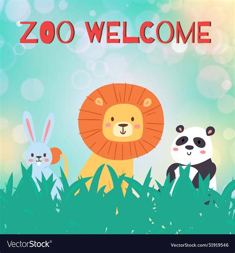 Zoo Animal Welcome Funny Royalty Free Vector Image