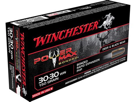 Winchester Power Max Bonded Ammo 30 30 Winchester 150 Grain Protected