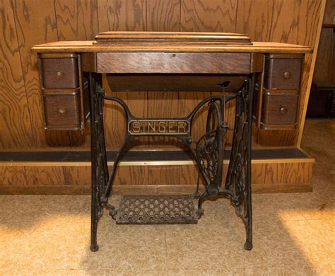 Singer Wrought Iron Treadle Sewing Table Ebth
