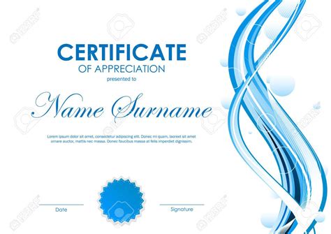 Free Download Certificate Of Appreciation Template With Blue Futuristic